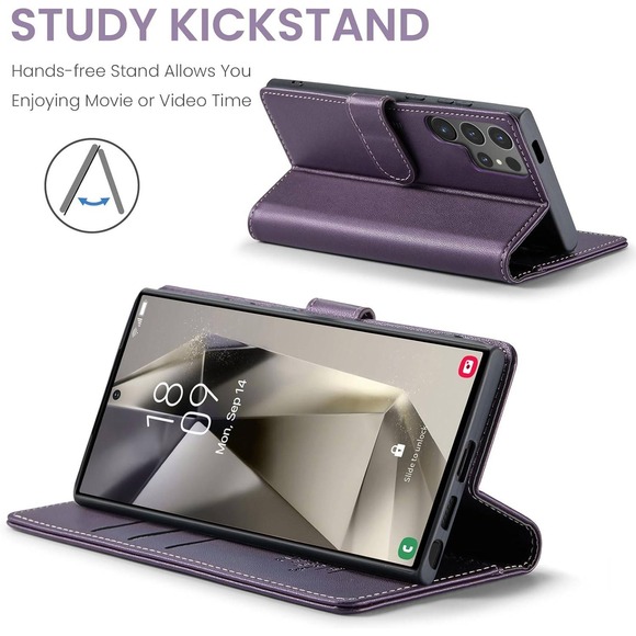 Samsung S24 Ultra Purple Phone Case Wallet - Picture 4 of 6